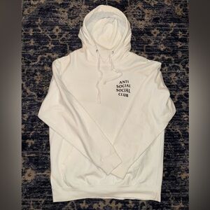 Anti Social Social Club ASSC Basic White Logo Hoodie Size Large